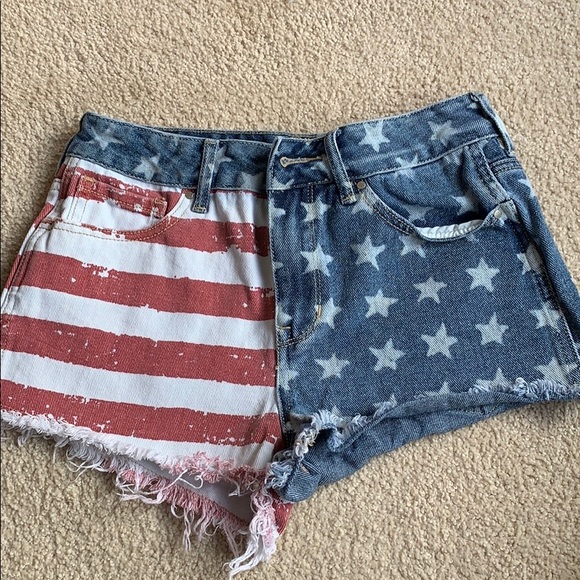 Bullhead Pants - 4th OF JULY Stars & Stripes DENIM Shorts